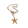 Beach Vacation Alloy Beaded Starfish Pearl Clavicle Necklace For Women Light Luxury Jewelry view 5