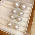 French Vintage Geometric Faux Pearl Stud Earrings For Women Light Luxury Court Style view 1