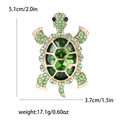 Alloy Rhinestone Glass Turtle Brooch Pin For Unisex Apparel view 4