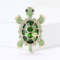 Alloy Rhinestone Glass Turtle Brooch Pin For Unisex Apparel view 2