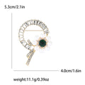Alloy Pearl Rhinestone Circle Flower Brooch Pin For Elegant Women Coats view 6