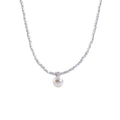 Premium Korean Minimalist Copper Necklace With Zircon Pearl Geometric Round Design For Women view 5