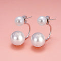 Imitation Pearl Stud Earrings, Korean Japanese Style Rear Jacket Earrings For Women view 1