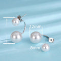 Imitation Pearl Stud Earrings, Korean Japanese Style Rear Jacket Earrings For Women view 4