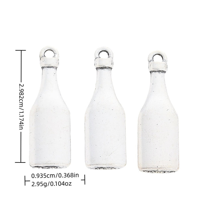 Antique Silver Zinc Alloy Bottle Charm Pendant for DIY Necklace Bracelet Jewelry Making