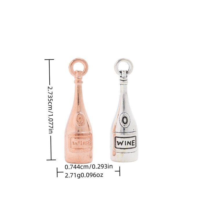 Zinc Alloy Wine Bottle Charm Pendant for DIY Necklace Bracelet Jewelry Making