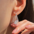 French Style Zircon Earrings For Women Light Luxury Fashion Cross Border Elegant Jewelry view 3