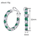 Fashion Exaggerated Ear Cuff Earrings, Light Luxury Colorful Row Rhinestone Ear Jewelry view 4
