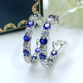 Fashion Exaggerated Ear Cuff Earrings, Light Luxury Colorful Row Rhinestone Ear Jewelry view 3
