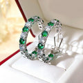 Fashion Exaggerated Ear Cuff Earrings, Light Luxury Colorful Row Rhinestone Ear Jewelry view 1