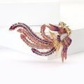 Alloy Enamel Rhinestone Phoenix Brooch For Elegant Women's Apparel view 2