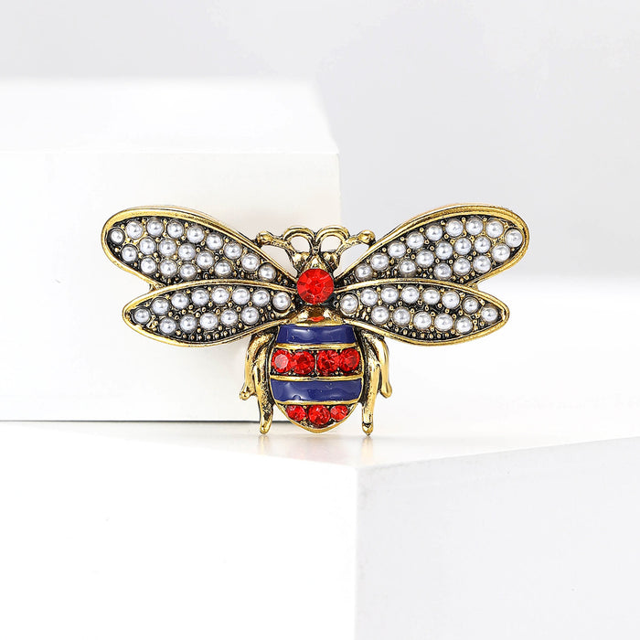 Alloy Pearl Bee Brooch For Elegant Women Clothing Accessories
