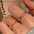 Korean Minimalist Copper Open Ring With Six Point Star And Round Colorful Zircon Geometric Design view 3