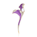 Enamel Alloy Pearl Tulip Brooch For Women's Suit And Coat view 5
