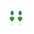 Vintage Luxury Alloy Oval Stud Wrinkled Resin Heart Drop Earrings For Women Elegant Geometric Earrings view 5