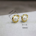 Simple Mobius Ring Stud Earrings With Faux Pearl Fashion Daily Commuter Earrings For Women view 4