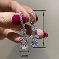 Water Drop Floral Leaf Ear Cuffs For Women, Elegant Bridal Wedding Statement Earrings view 4