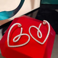 New Trendy Heart Ribbon Stud Earrings, Hollow Heart Shape Valentine's Day Gift Earrings For Women view 5