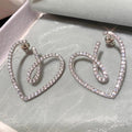 New Trendy Heart Ribbon Stud Earrings, Hollow Heart Shape Valentine's Day Gift Earrings For Women view 3