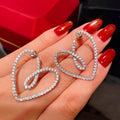 New Trendy Heart Ribbon Stud Earrings, Hollow Heart Shape Valentine's Day Gift Earrings For Women view 1