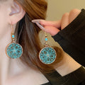Bohemian Alloy Hollow Flower Starfish Drop Earrings, Natural Ethnic Style Statement Jewelry view 4
