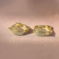 Full Paved Leaf Ear Cuff Earrings For Women Small French Forest Style Sparkling Jewelry view 2