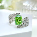 Fresh Floral Leaf Open Ring For Women, Cross Arm Geometric Adjustable Finger Ring With Leaf Design view 5