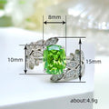 Fresh Floral Leaf Open Ring For Women, Cross Arm Geometric Adjustable Finger Ring With Leaf Design view 4