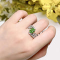 Fresh Floral Leaf Open Ring For Women, Cross Arm Geometric Adjustable Finger Ring With Leaf Design view 3