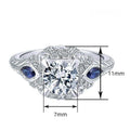 Vintage Palace Style Royal Noble Statement Ring, Elegant Geometric Index Finger Jewelry For Women view 4