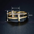 Hollow Double Layer Ring With Line Design, Micro Pave Niche Fashion Finger Jewelry For Women view 4