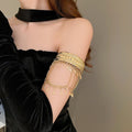 Bohemian Iron Feather Chain Tassel Bangle For Women Fashion Exotic Arm Cuff Jewelry view 3