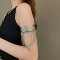 Bohemian Iron Feather Chain Tassel Bangle For Women Fashion Exotic Arm Cuff Jewelry view 4