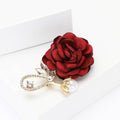 Alloy Rhinestone Fabric Rose Brooch Pin For Women's Apparel view 3