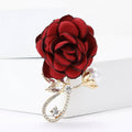 Alloy Rhinestone Fabric Rose Brooch Pin For Women's Apparel view 2