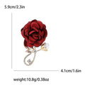 Alloy Rhinestone Fabric Rose Brooch Pin For Women's Apparel view 4