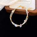 Real Gold Plated Freshwater Pearl Double Layer Bohemian Oval Geometric Bangle For Women view 3