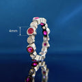 Style Round Geometric Ring With Contrast Color Micro Pave Simple Versatile Index Finger Ring view 4