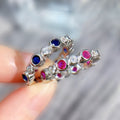 Style Round Geometric Ring With Contrast Color Micro Pave Simple Versatile Index Finger Ring view 2