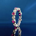 Style Round Geometric Ring With Contrast Color Micro Pave Simple Versatile Index Finger Ring view 7