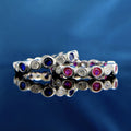 Style Round Geometric Ring With Contrast Color Micro Pave Simple Versatile Index Finger Ring view 5