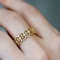 Vintage Geometric Pattern Ring French Palace Hollow Crown Flower Women's Finger Jewelry view 2