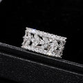 Luxury Half Circle Floral Leaf Index Finger Ring, Hollow Design Statement Band Jewelry view 2