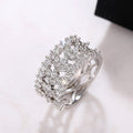 Luxury Half Circle Floral Leaf Index Finger Ring, Hollow Design Statement Band Jewelry view 3