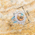 Vintage Oil Drip Imitation Turquoise Index Finger Ring, European American Fashion Jewelry view 4