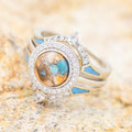Vintage Oil Drip Imitation Turquoise Index Finger Ring, European American Fashion Jewelry view 5