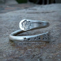 Bohemian Vintage Dandelion Open Ring For Women Adjustable Statement Hand Jewelry view 2