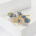 Copper Zircon Crane Brooch Pin For Vintage Style Apparel view 2