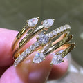 Full Star Paved Simulated Diamond Wrap Ring For Women Light Luxury Daily Commuter Jewelry view 1