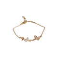 Gold Plated Copper Mother Of Pearl Zircon Butterfly Bangle Minimalist Luxury Women Jewelry view 5